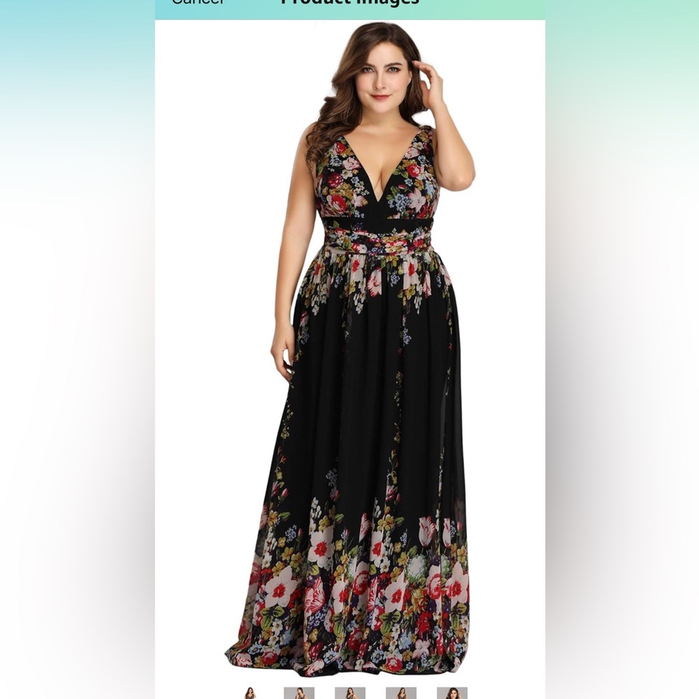 Ever Pretty Black Floral Maxi Dress